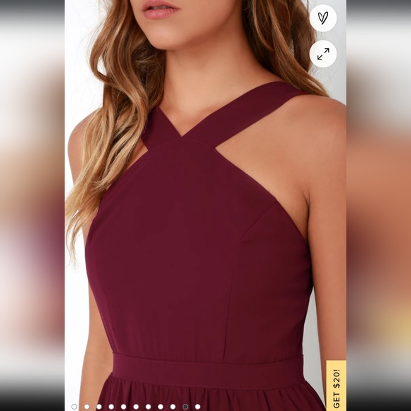 Lulu's Air of Romance Burgundy Maxi Dress - Picture 5 of 5
